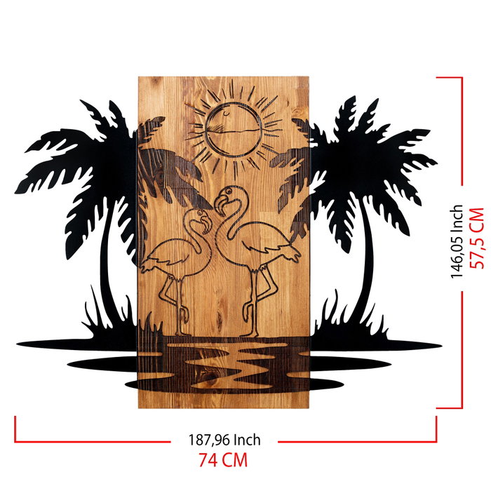 Wallity Hawaii Accesorio Decorativo de Pared Negro y Nogal